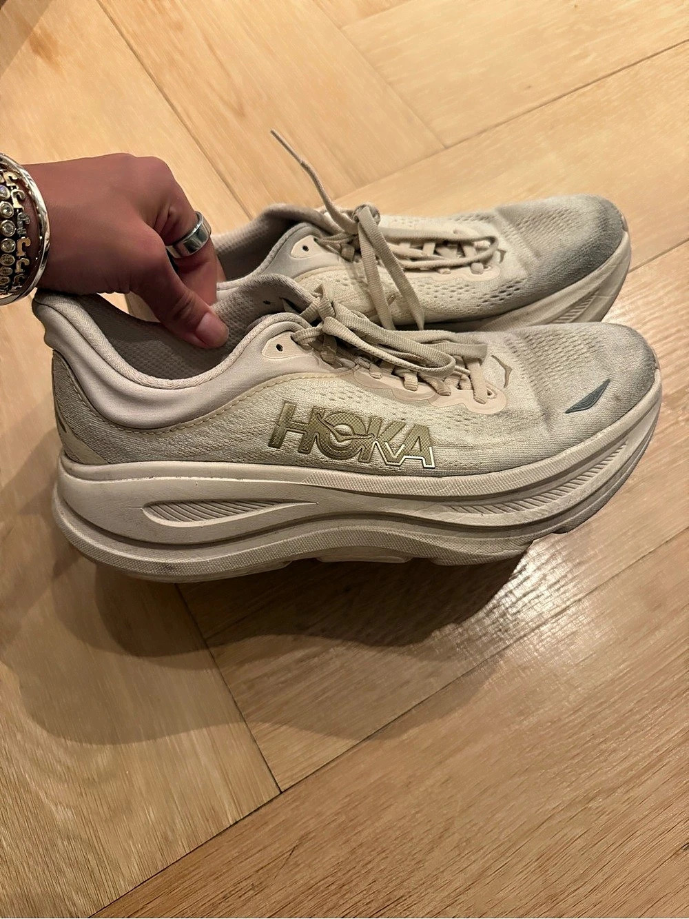 Hoka Bondi B3LS / Bondi L Women's Athletic Shoes Beige US 8 W